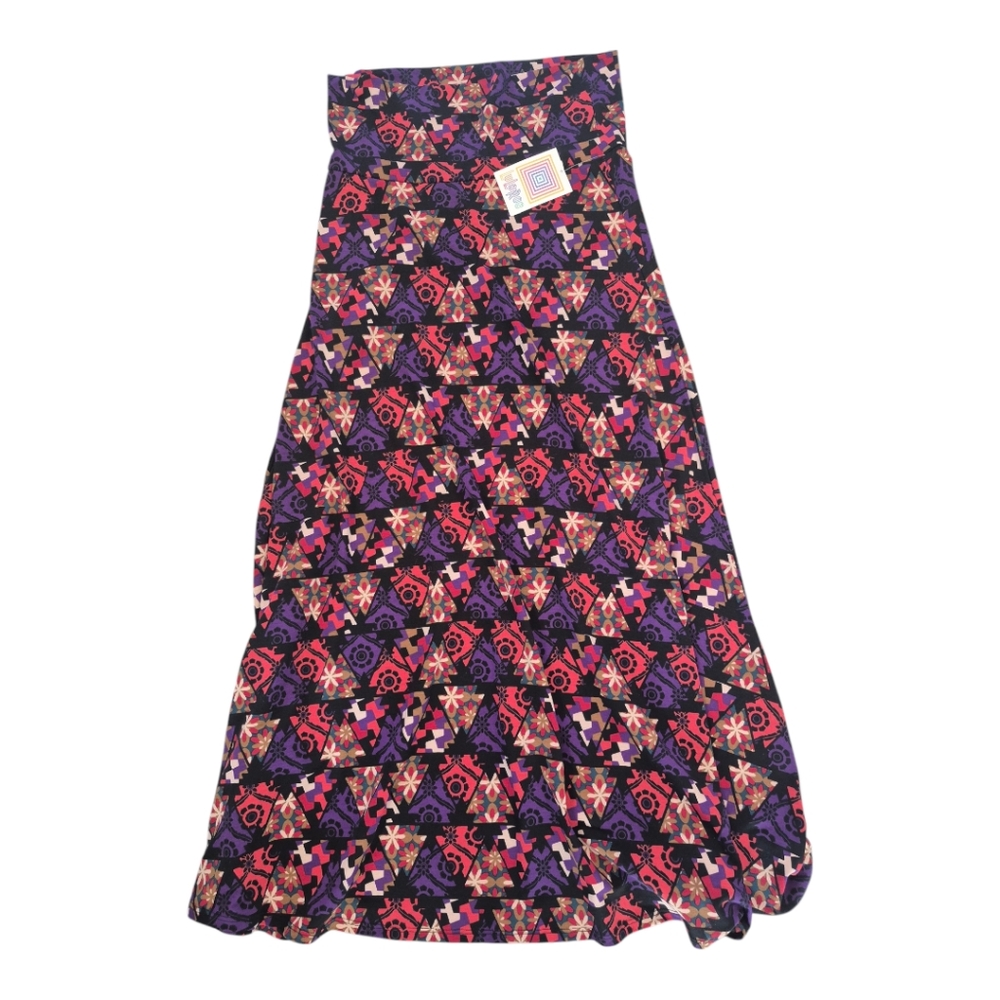 LuLaRoe Maxi skirt, size L, multi color, pink, purple